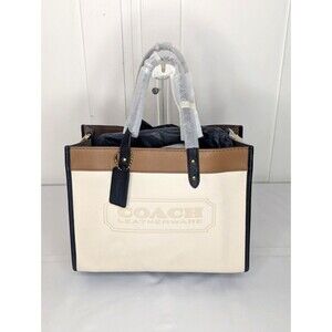 Coach Field tote 30, Colorblock with coach badge, Chalk Multi, NWT $495 Retail